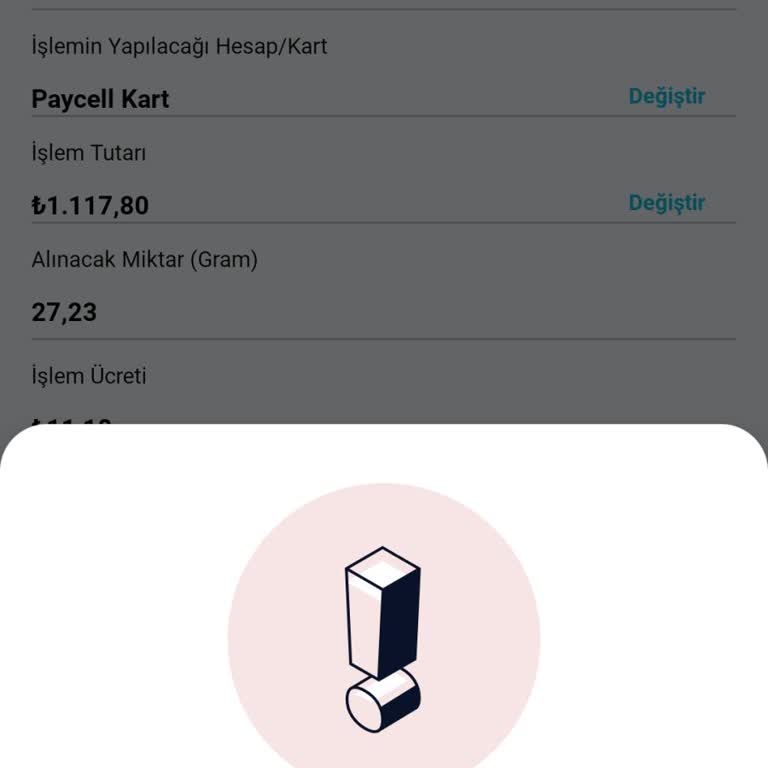 Paycell'de Kıymetli Maden Alımında Sürekli Hata Mesajı Alıyorum