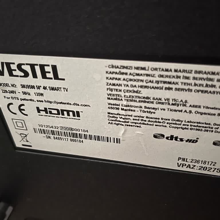 Vestel 50U9500 Model Televizyonda Garanti Sonrası Ekran Arızası Ve Panel Sorunu