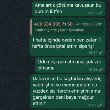 İade Edilmeyen Ücret Ve Sürekli Oyalama Mağduriyeti
