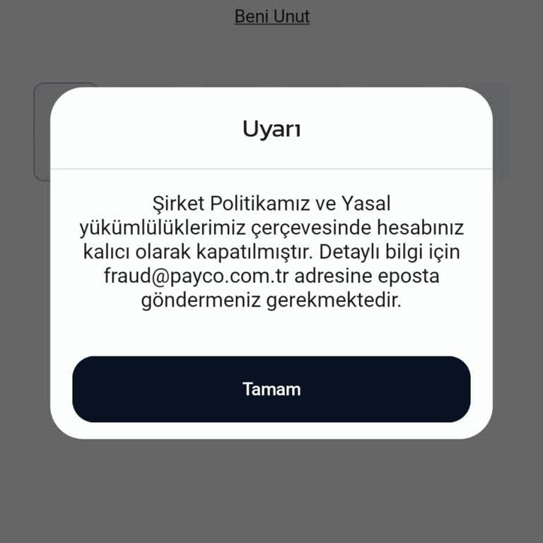 Payco Hesabım Sebepsiz Yere Kalıcı Olarak Bloke Edildi