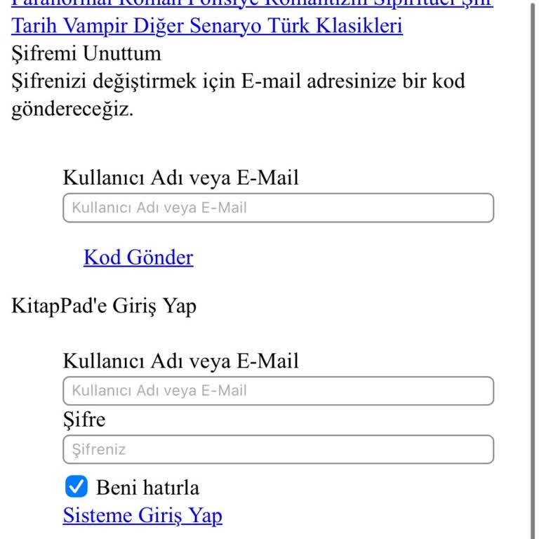 Kitappad Uygulamasında Şifre Sıfırlama Sorunu