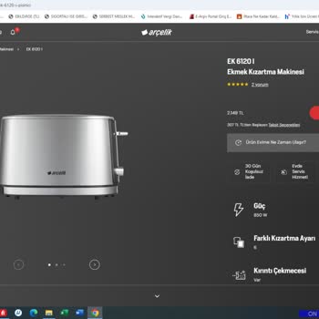 Arçelik Ekmek Kızartma Makinemin Arızası Sonrası Alt Model İle Değişim Dayatması