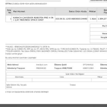 Karaca Çaycı Robotea Sürekli Arızalanıyor Ve Eksik Parça Teslim Edildi