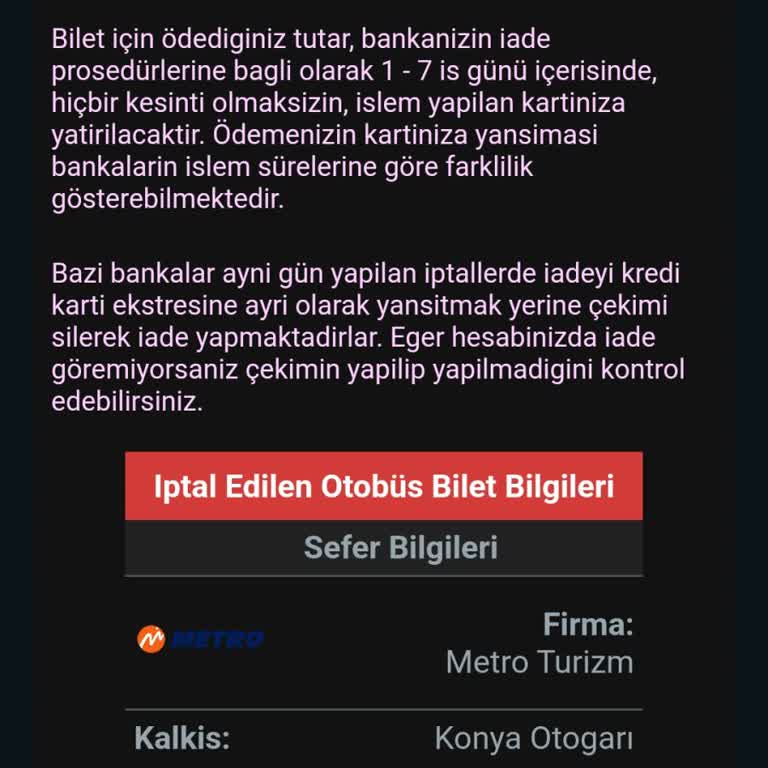 Metro Turizm Bilet İadesi 9 Gündür Yapılmadı