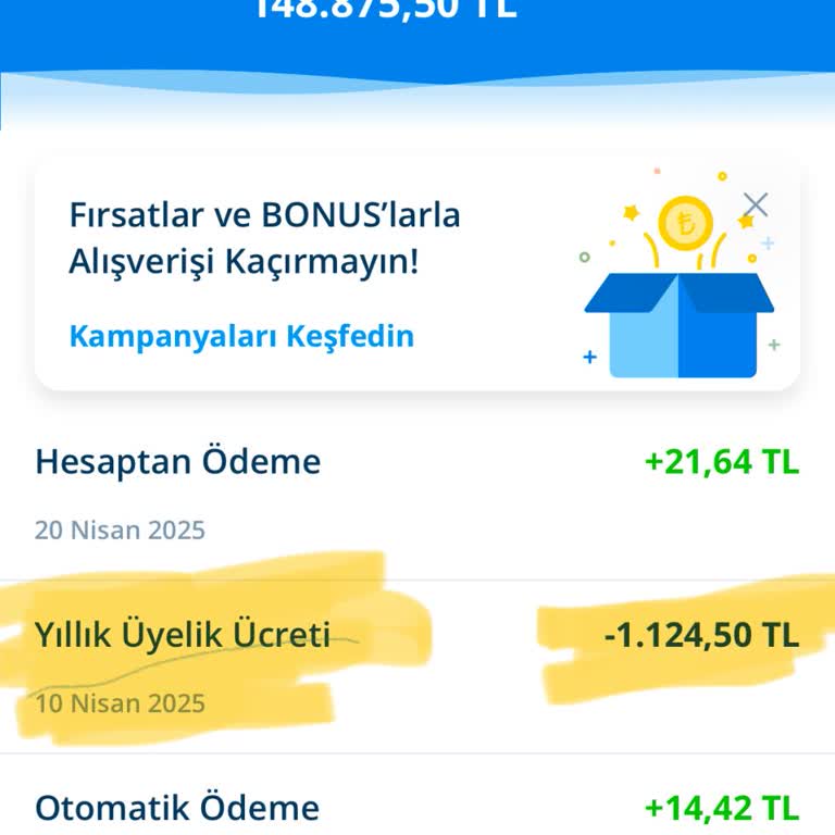 Aidat Alınmayacak Denmesine Rağmen Kartımdan Ücret Çekildi