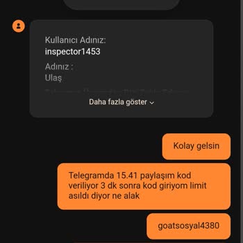 Kota Doldu Bahanesiyle İşlem Yapamıyorum