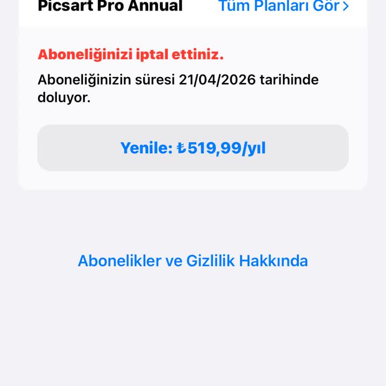 PicsArt Ücretsiz Deneme Sonrası Hesabımdan Ücret Çekildi, İade Talep Ediyorum