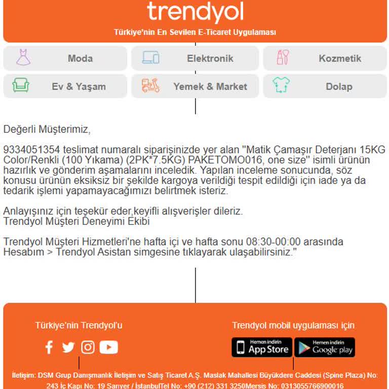 Trendyolda Eksik Ürün Teslimatı Ve Sistemin Teslim Edildi Israrı Mağduriyet Yaratıyor