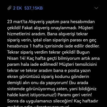 Şok Market Uygulamasında İade Edilmeyen Para Mağduriyeti