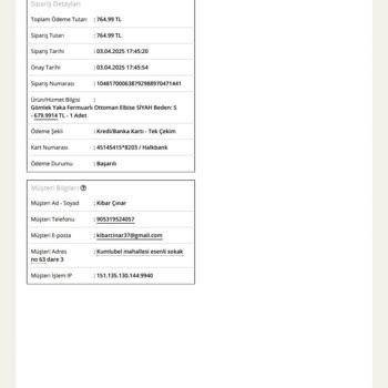 Para İadesi Yapılmayan Sipariş İçin Çözüm Bekliyorum