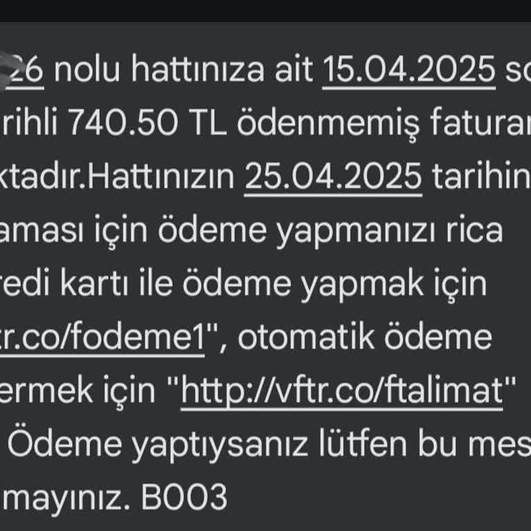 Başkasına Ait Numara İçin Fatura SMS'leri Alıyorum, Çözüm Bulunamıyor