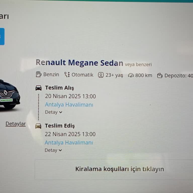 Araç Kiralama Rezervasyonunda Findeks Ve İade Sorunu