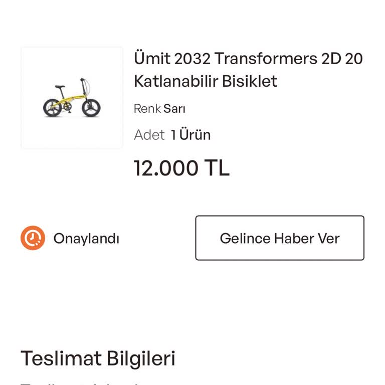 Sipariş Verdim, Ne Bisiklet Var Ne Müşteri Hizmeti