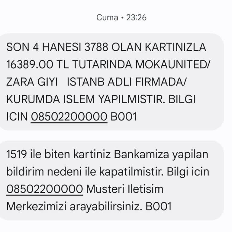 Zara Giyim'den Bilgim Dışında Yapılan Yüksek Tutarli İşlem Ve İade Sorunu
