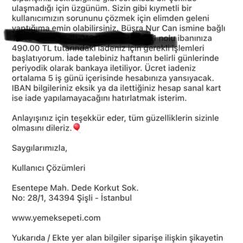 Bozuk Köfte Ve Geciken Ücret İadesi Mağduriyeti