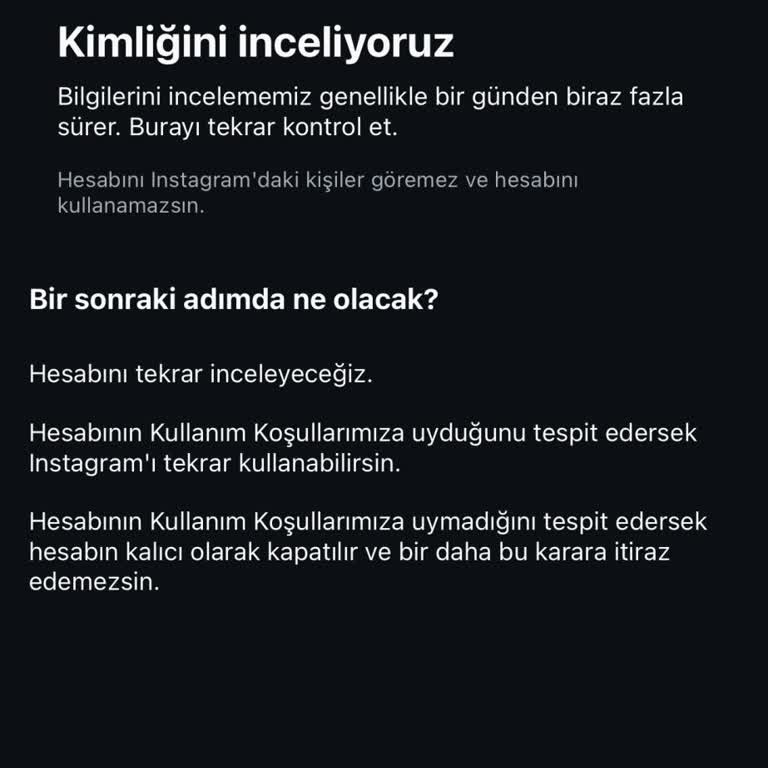 Instagram Hesabımın İncelemesi 15 Gündür Sonuçlanmadı