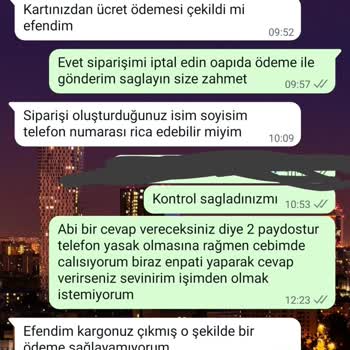 Sipariş İptali Ve Para İadesi Sorunu Yaşıyorum
