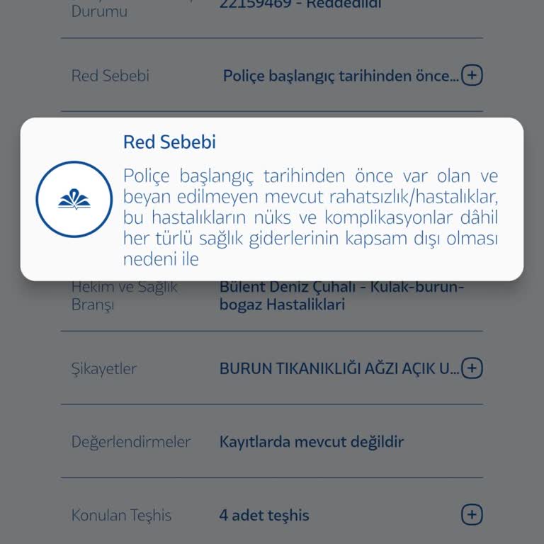 Çocuğumuzun Ameliyatı İçin Sigorta Geçmiş Muayeneyi Bahane Ederek Ödeme Yapmadı
