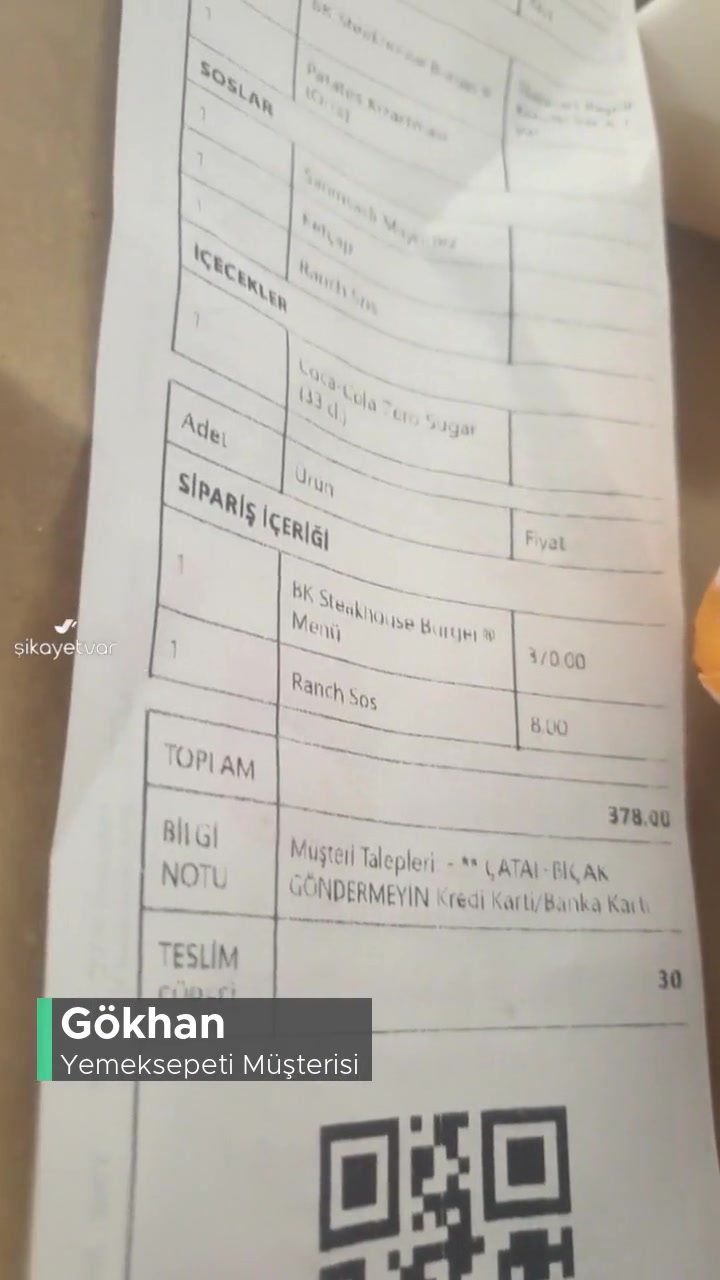 Yemeksepeti Yanlış Sipariş! videonun kapak resmi