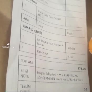 Yemeksepeti Yanlış Sipariş!