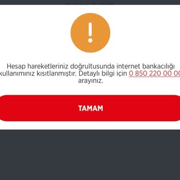 İnternet Bankacılığı Kısıtlaması Nedeniyle Parama Ulaşamıyorum