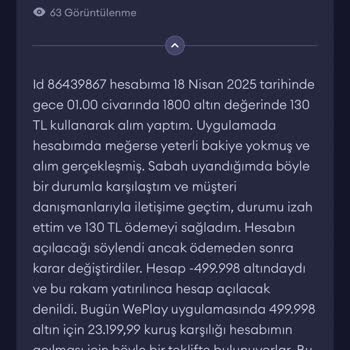 Apple Ve Weplay Uygulamasında Haksız Hesap Kapatma Ve İade Sorunu Yaşadım