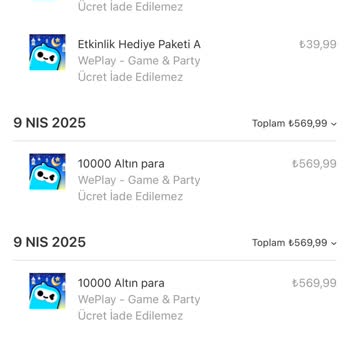 Apple Ve Weplay Uygulamasında Haksız Hesap Kapatma Ve İade Sorunu Yaşadım