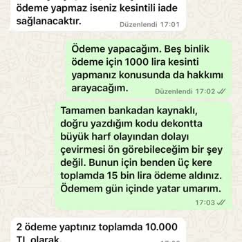 Ödeme Tekrarı Ve Yüksek Kesinti Talepleri Sonrası Sipariş Onaylanmadı, Ücret İadesi Yapılmadı