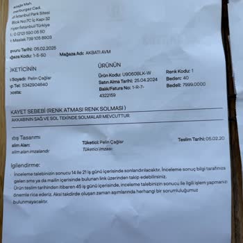 New Balance Ayakkabıda Renk Solması Ve Garanti Süresi Mağduriyeti