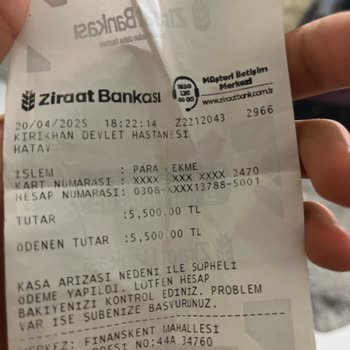 ATM Arızası Sonucu Çekilemeyen Para Hesabıma Yatmadı