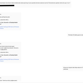 Domain Kaydı Yapılamayan Sipariş İçin Ücret İadesi Sorunu