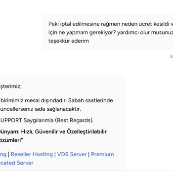 Domain Kaydı Yapılamayan Sipariş İçin Ücret İadesi Sorunu