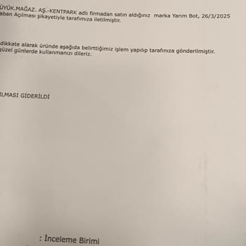 Kısa Sürede Tabanı Açılan Caterpillar Bot İçin İade Veya Değişim Talebi