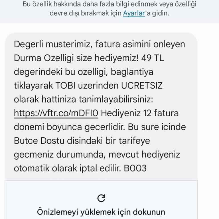 Ücretsiz Durdurma Özelliği Açılmadı, Mağduriyetim Giderilsin