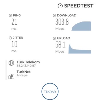 TurkNet 1000 Megabit Parası Ödüyorum Yerine 300 Megabit Alıyorum