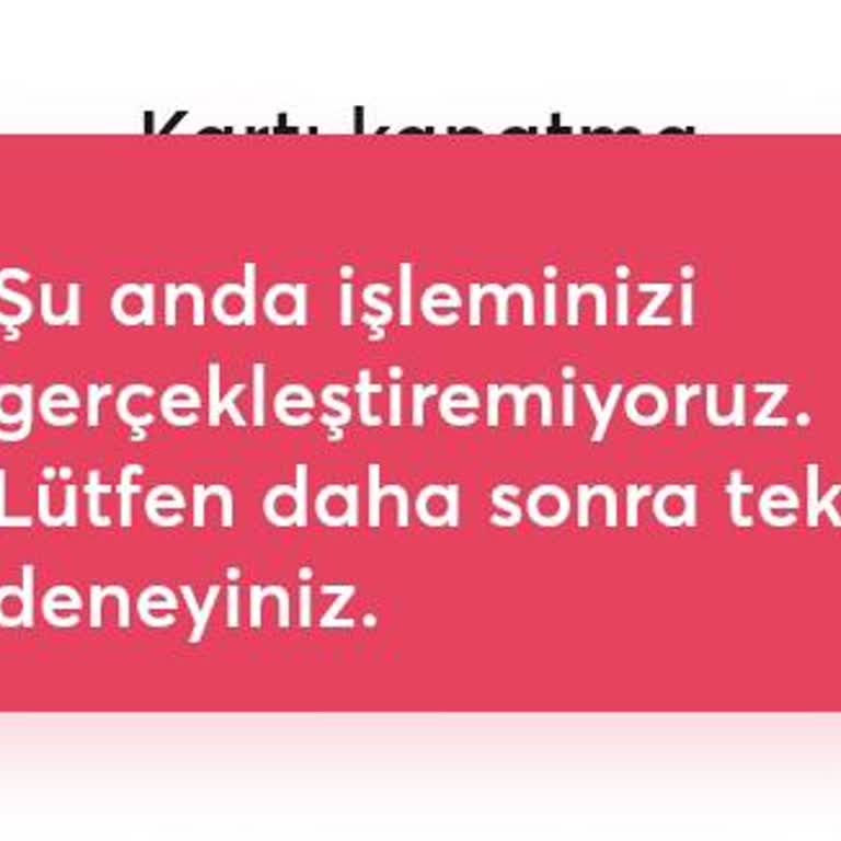 İninal Kartım Kullanılamıyor, Sürekli Hata Alıyorum