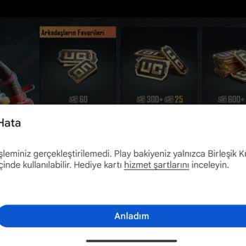 Google Play Hediye Kartı İle Satın Alma Sorunu Ve Acil Çözüm Talebi
