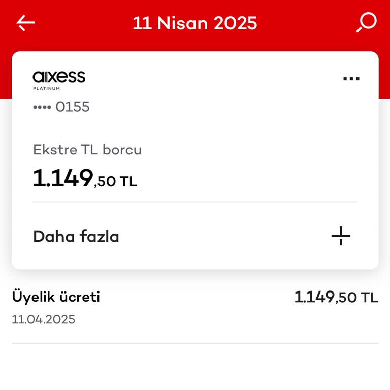 Axess Kartıma Haksız Üyelik Ücreti Yansıtıldı İadesini Talep Ediyorum