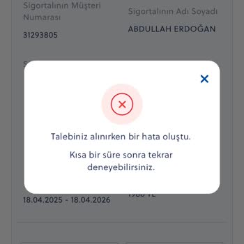 Poliçe İptalinde Sürekli Hata Alıyorum