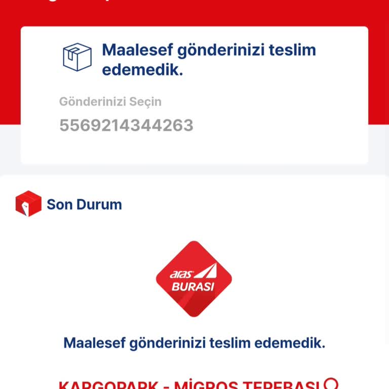 Kargo Parkı'na Teslim Edilmeyen Ve Kaybolan Kargo Hakkında Şikayet