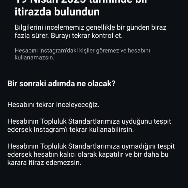 Sebepsiz Yere Askıya Alınan Instagram Hesabımın Açılmasını İstiyorum