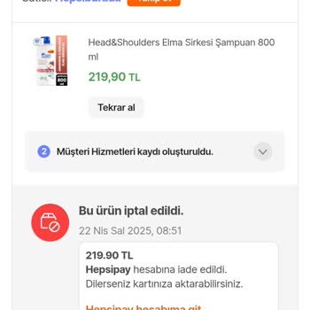 Hepsiburada'dan Satın Aldığım Ürün Stokta Olmadığı Gerekçesiyle İptal Edildi