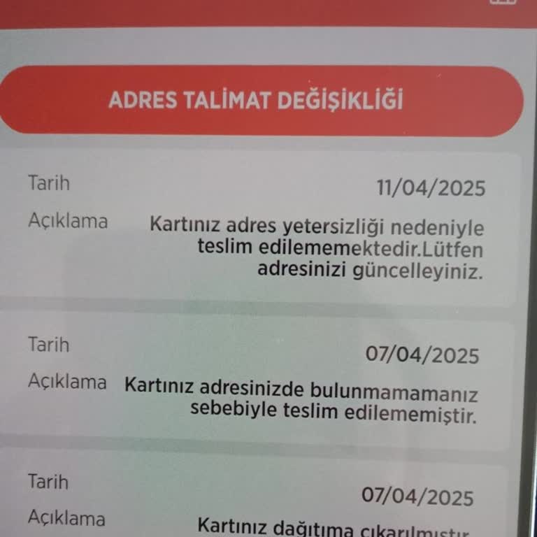 Kaybolan Kartımın Teslimatında Yaşanan İletişim Ve Hizmet Sorunları