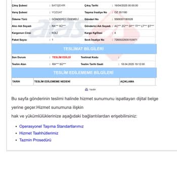 Teslim Edilmeyen Kargoya Teslim Edildi Mesajı Ve Şubenin Yetersiz Açıklamaları