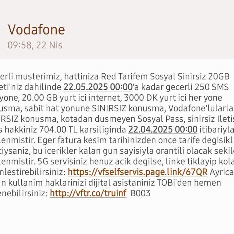 Vodafone Fatura Artışıyla Mağdur Edildim