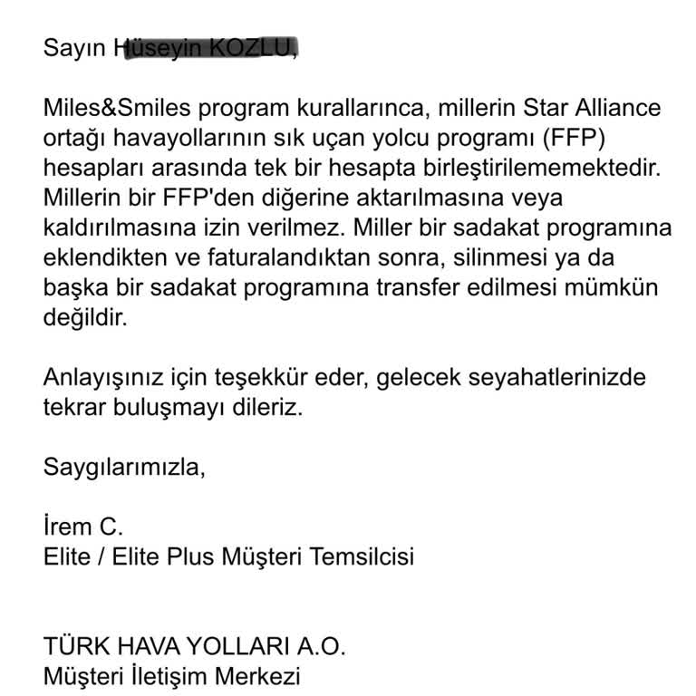 Miles & Smiles Programında Ortak Uçuş Milleri Sorunu