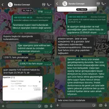 Baraka Concept'ten Sipariş Gecikmesi Ve İade Sürecinde Yaşanan Mağduriyet