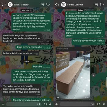 Baraka Concept'ten Sipariş Gecikmesi Ve İade Sürecinde Yaşanan Mağduriyet