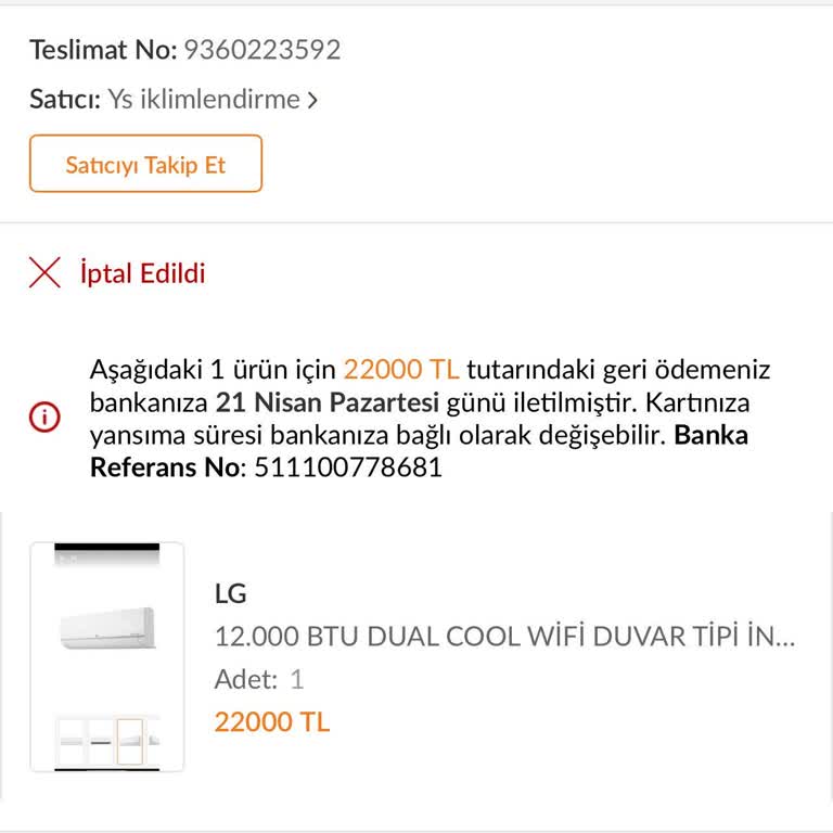 Ödemesi Alınan Siparişin Fiyat Artışı Sonrası Keyfi İptali