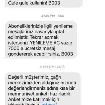 İptal Edilen Ek Paket Tekrar Yenilendi Müşteri Memnuniyetsizliği